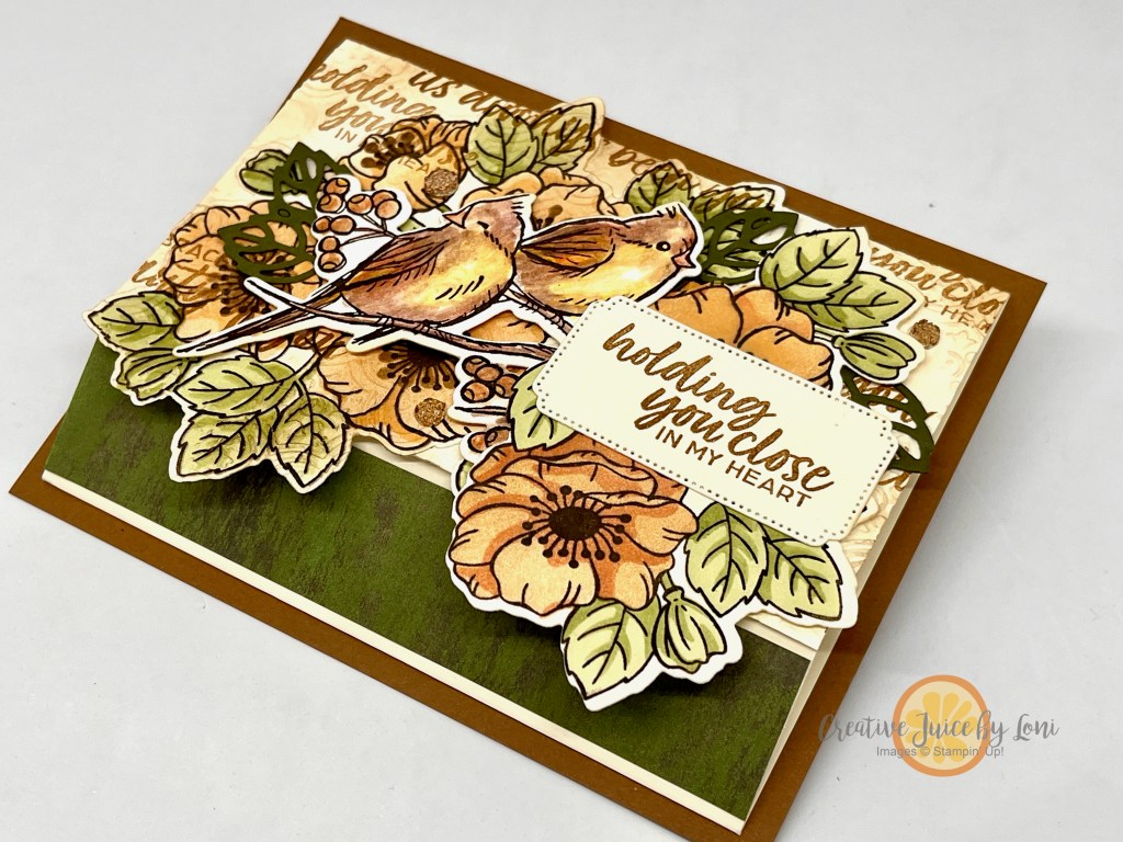 Fall Bird Card for a color challenge, Winterly Tree Tops by Stampin' Up!