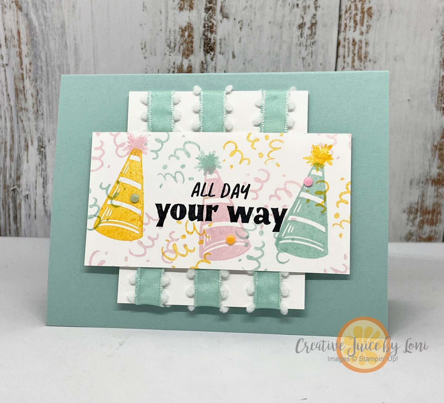Adding Ribbon to a Handmade Card & Paper Share! – Creative Juice by Loni