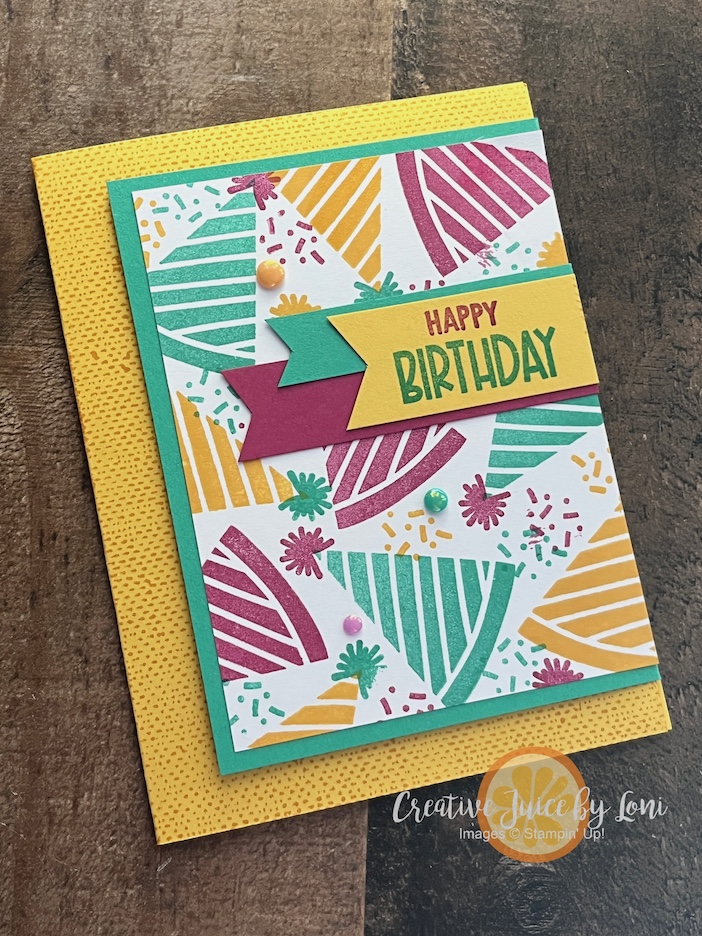 Stampin’ Up!®️ Fun Fold Birthday card with Reason to Celebrate and Seasonal Celebration stamp sets