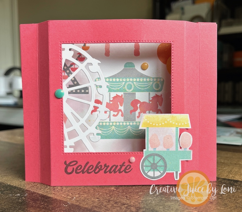 Shadowbox card with Stampin' Up! Boardwalk Fun 
