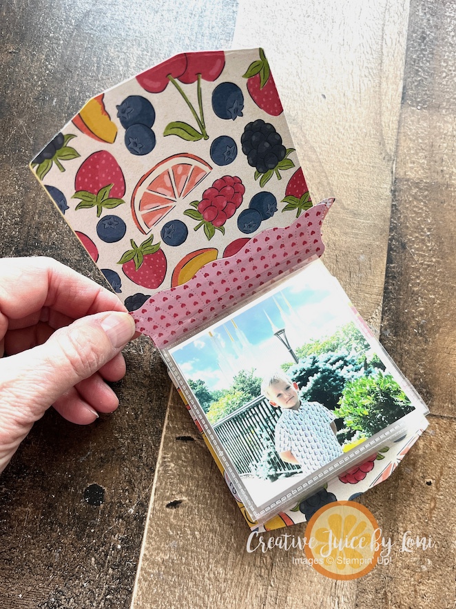 Stampin’ Up!®️ Mini Album using Homemade Sweetness Designer Series Paper, Filled with Sweetness bundle and Flip Flaps