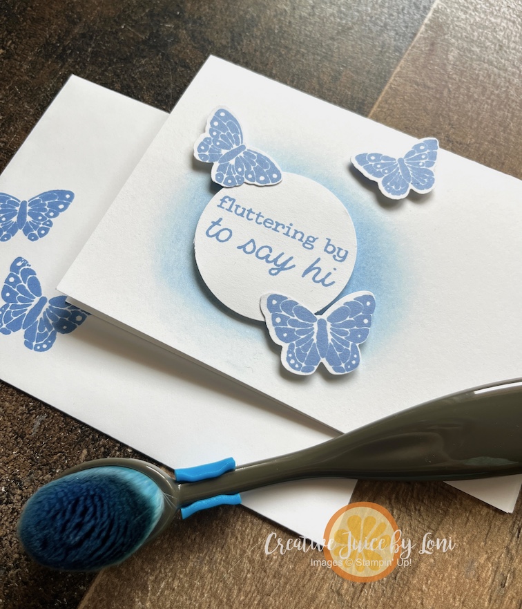 Hydrangea Hue All Aflutter Notecard, Fluttering By to Say Hi